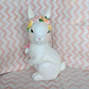 New - Resin Spring Bunny holding a Butterfly - 8 1/2"